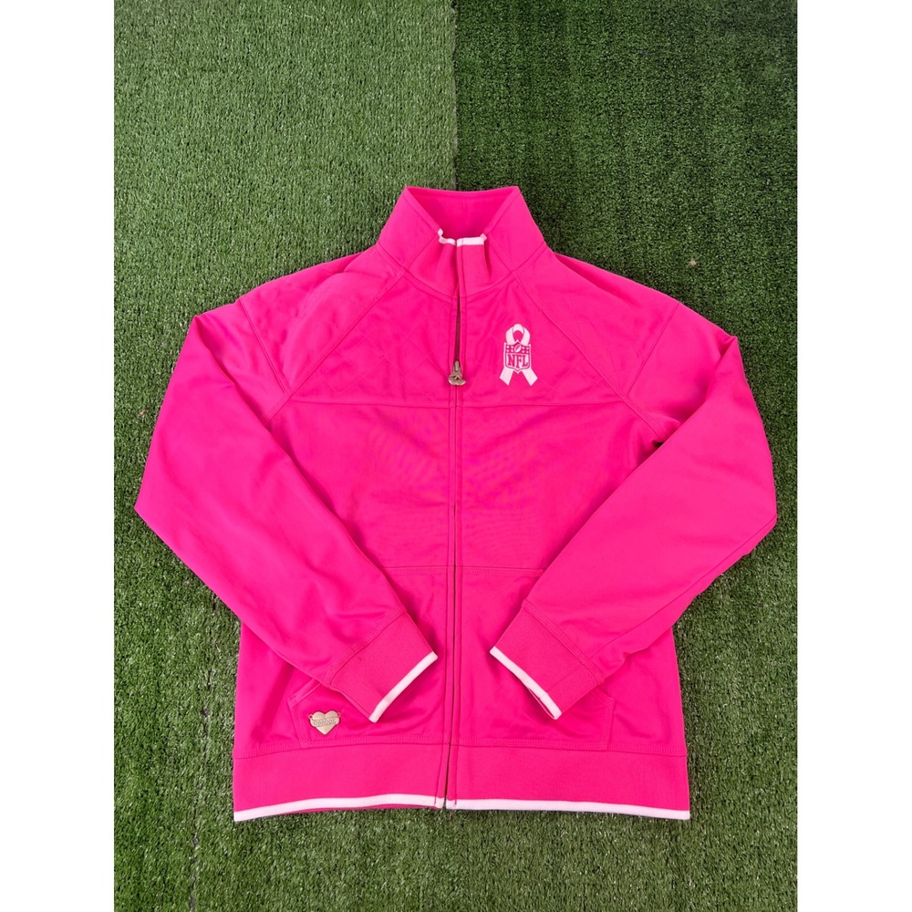 Reebok NFL Buffalo Bills Womens Pink Track Jacket Breast Cancer Awareness Medium